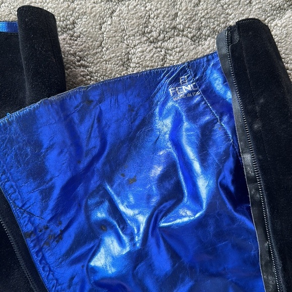 Fendi Blue and Black Made in Italy Authentic Women’s Tall Heel Boots Siz… - Picture 3 of 7